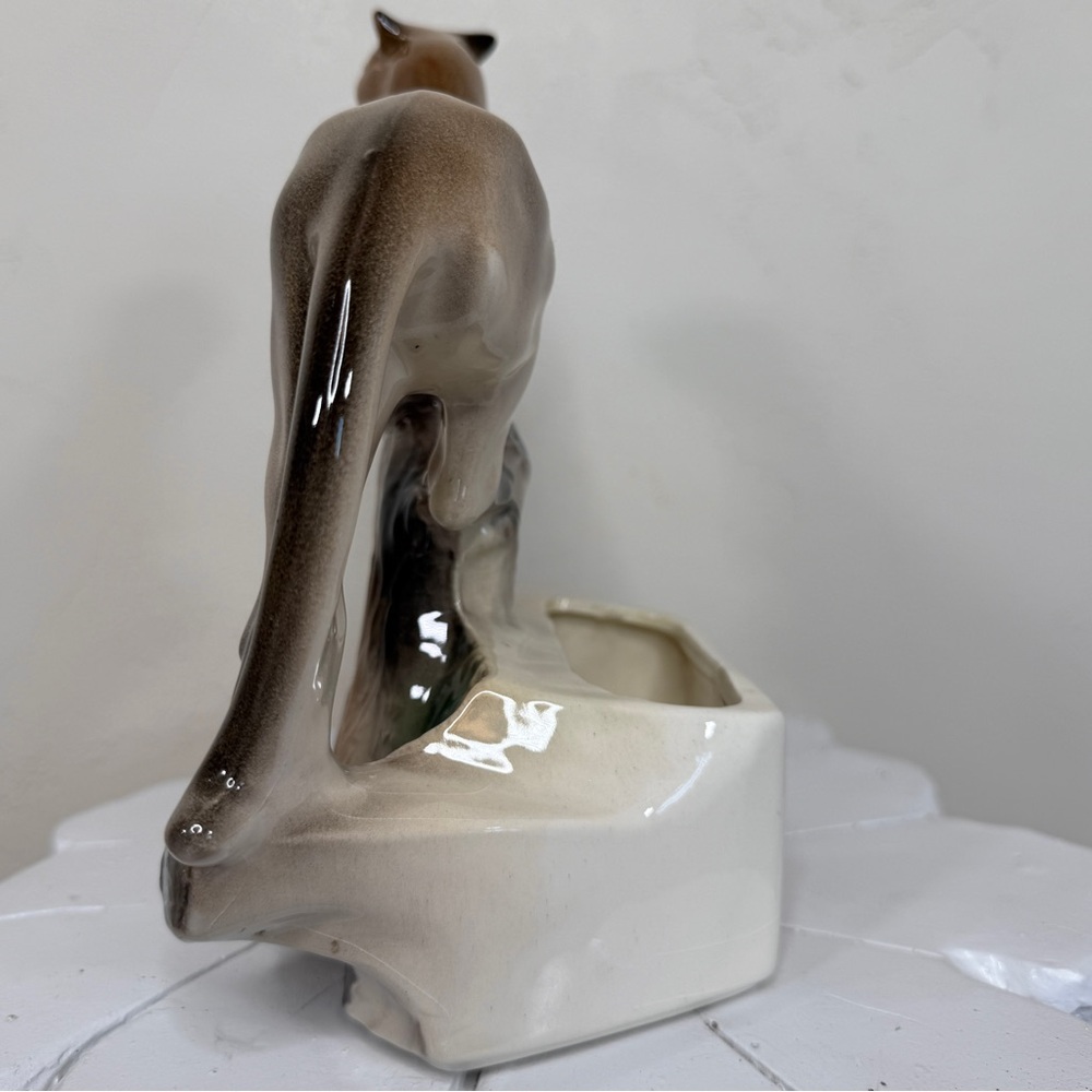 Vintage MCM 1960 Lane & Co Van Nuys CA P-77 Cougar Mountain Lion On Tree Planter - Picture 6 of 17
